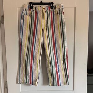 Boden Multicolor Striped Ankle Pants